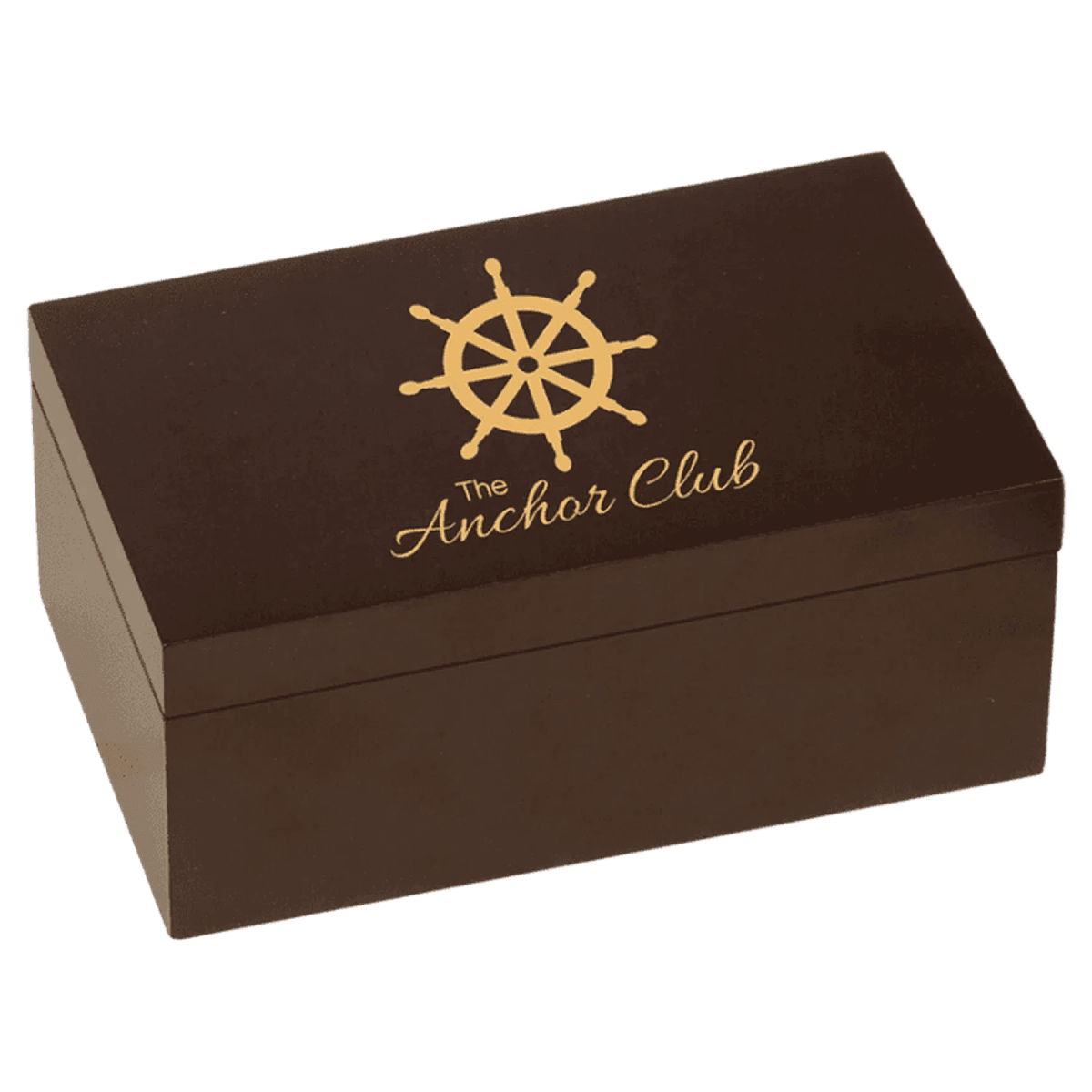 Personalized Double Twelve Dominos Gift Set with Rosewood Finish Box - 7 7/8" L x 3 3/8" H x 4 3/4" W