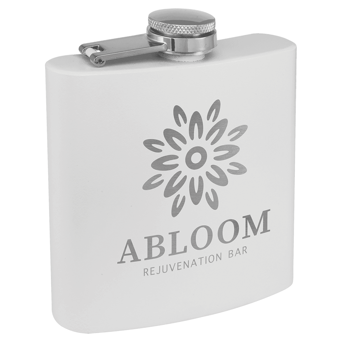 Personalized Flasks – 6 oz. Stainless with Leatherette & Cork Wraps - Powder Coated