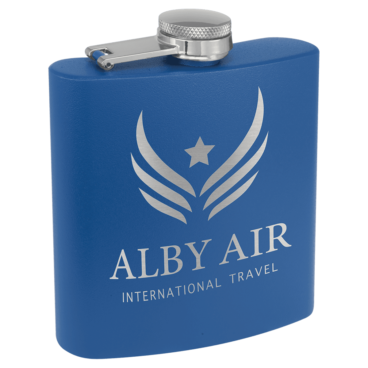 Personalized Flasks – 6 oz. Stainless with Leatherette & Cork Wraps - Powder Coated