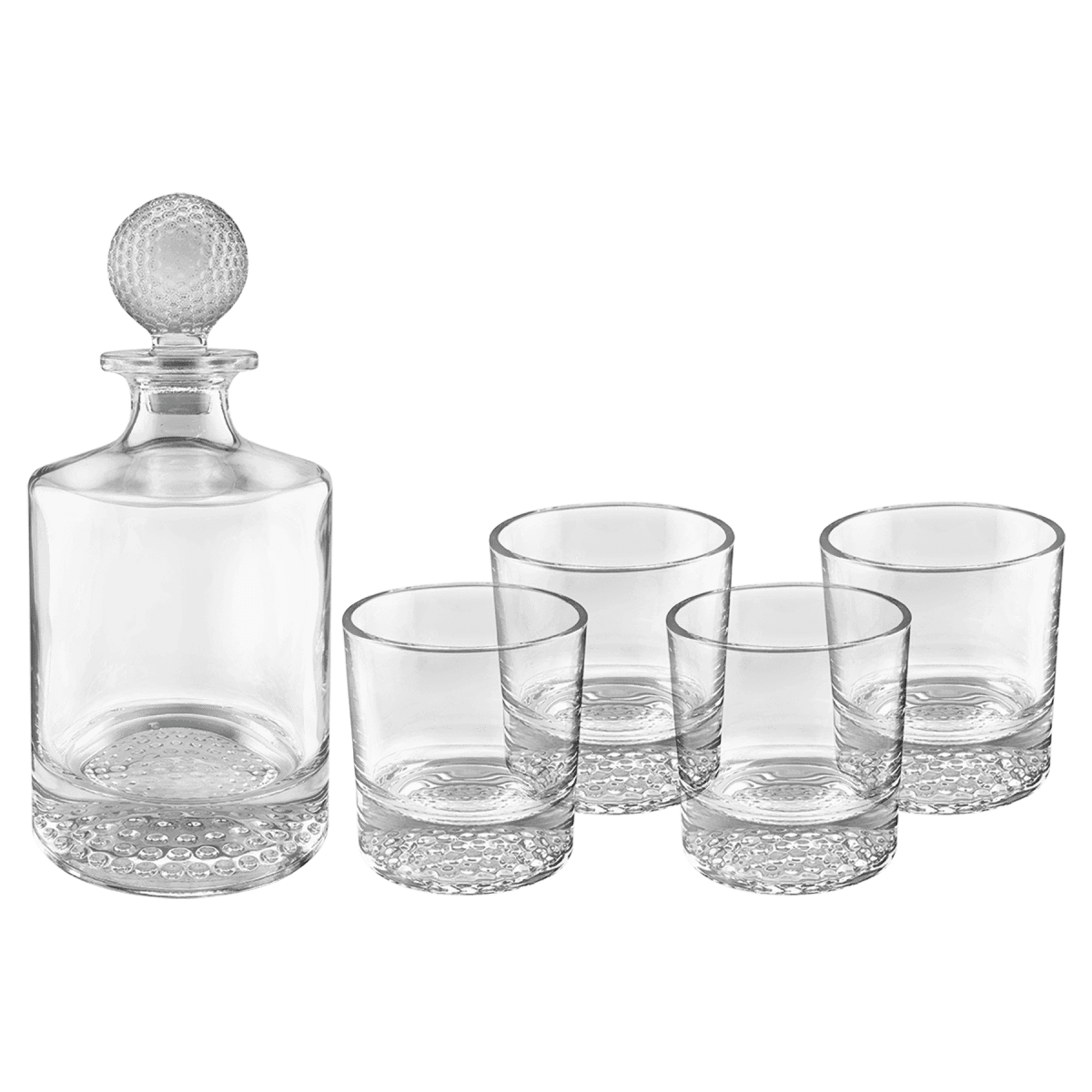 Personalized Glass Decanter Sets With 4 Rocks Glasses & Gift Box - 810ml Rectangle Decanter Set (4 8 oz. Glasses)