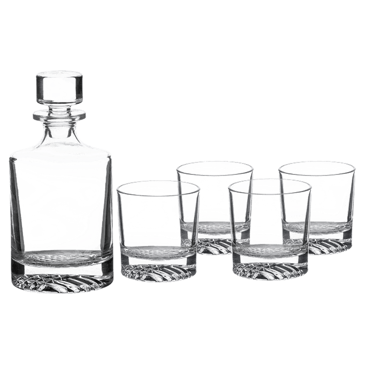 Personalized Glass Decanter Sets With 4 Rocks Glasses & Gift Box - 810ml Rectangle Decanter Set (4 8 oz. Glasses)