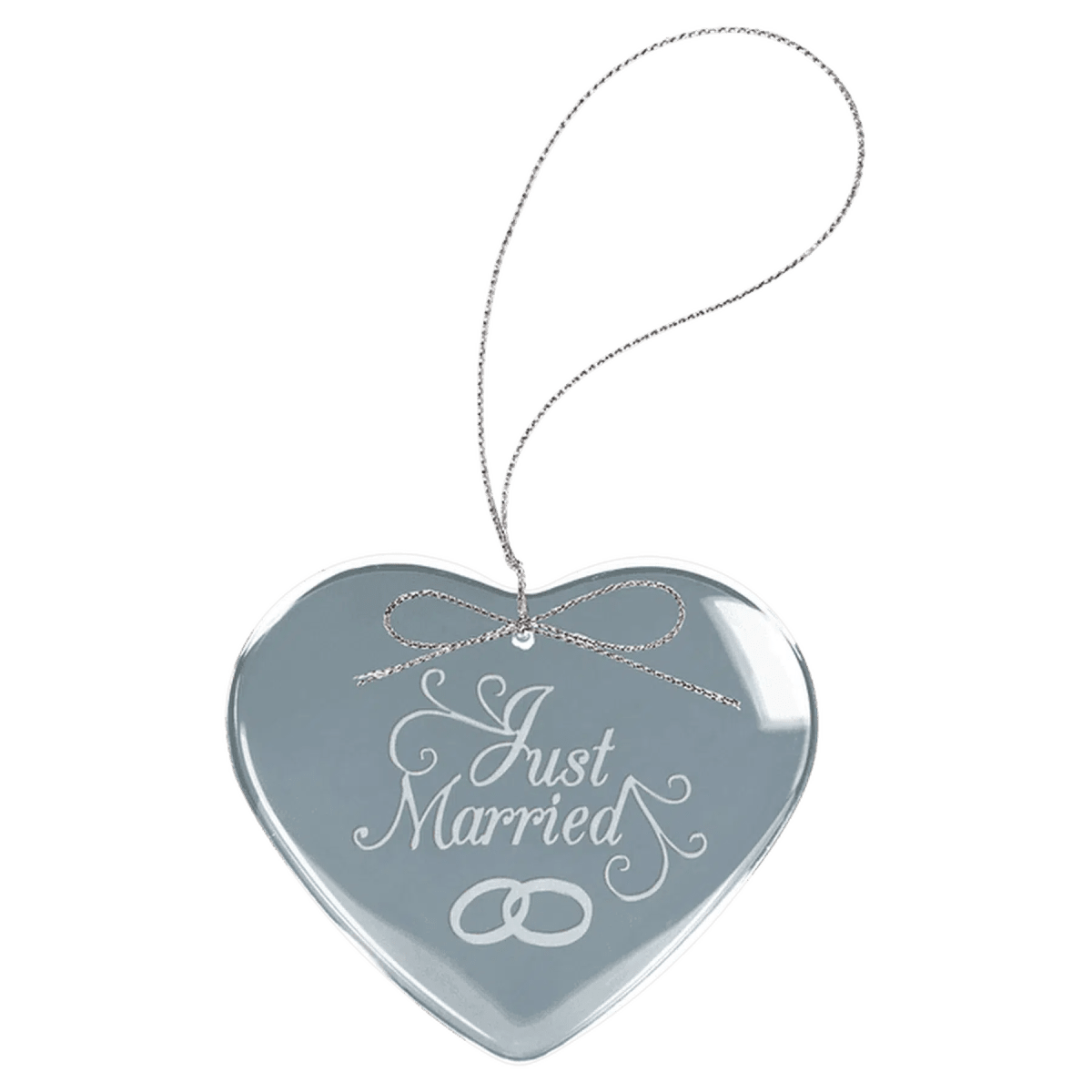 Personalized Glass Ornaments with Silver String - Laser Etched Glass - Round