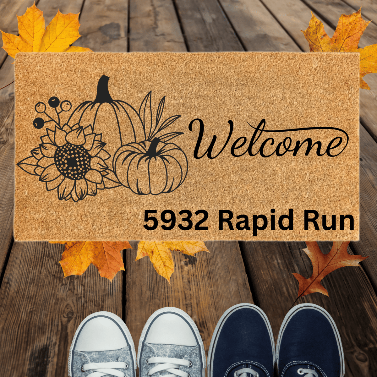 Personalized Heavy Duty Coir Welcome Door Mat - Fall, Halloween Designs - LightForce Laser Engraving, LLC