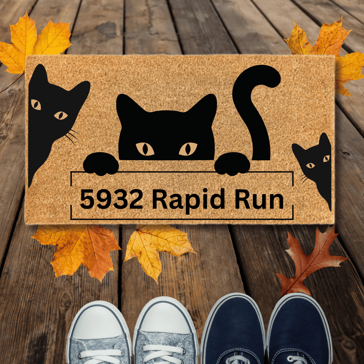 Personalized Heavy Duty Coir Welcome Door Mat - Fall, Halloween Designs - LightForce Laser Engraving, LLC