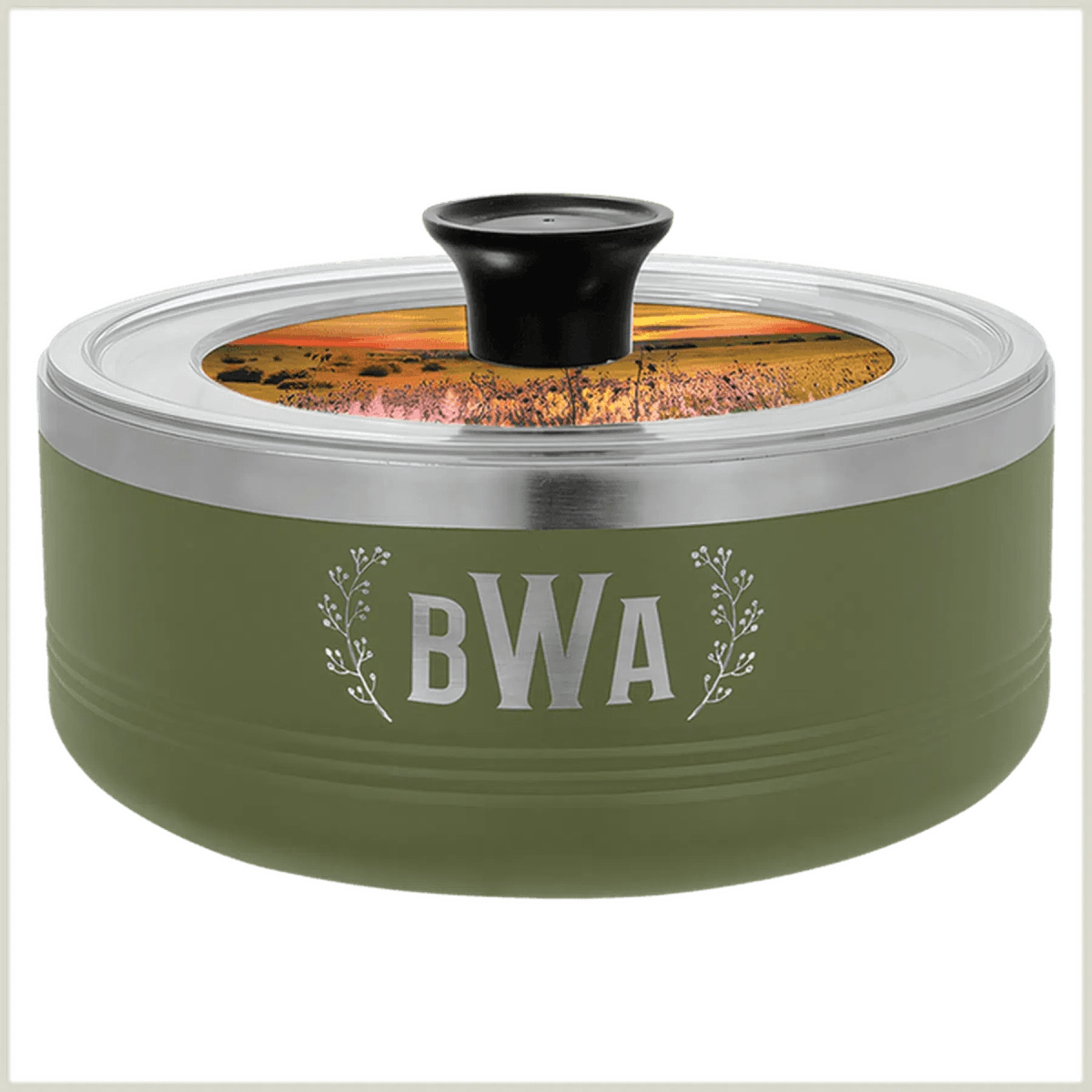 Personalized Insulated Serving Bowls – Polar Camel 1.5 Qt. or 3 Qt. Sizes - Olive Green