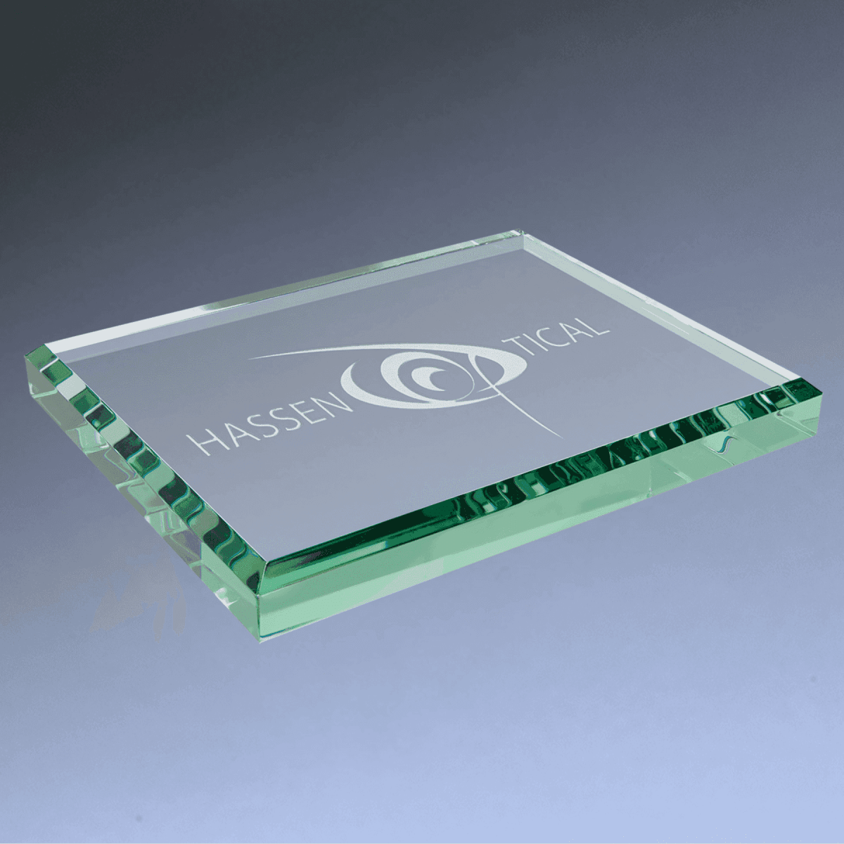 Personalized Jade Glass Paperweights with Engraving - Beveled Edges