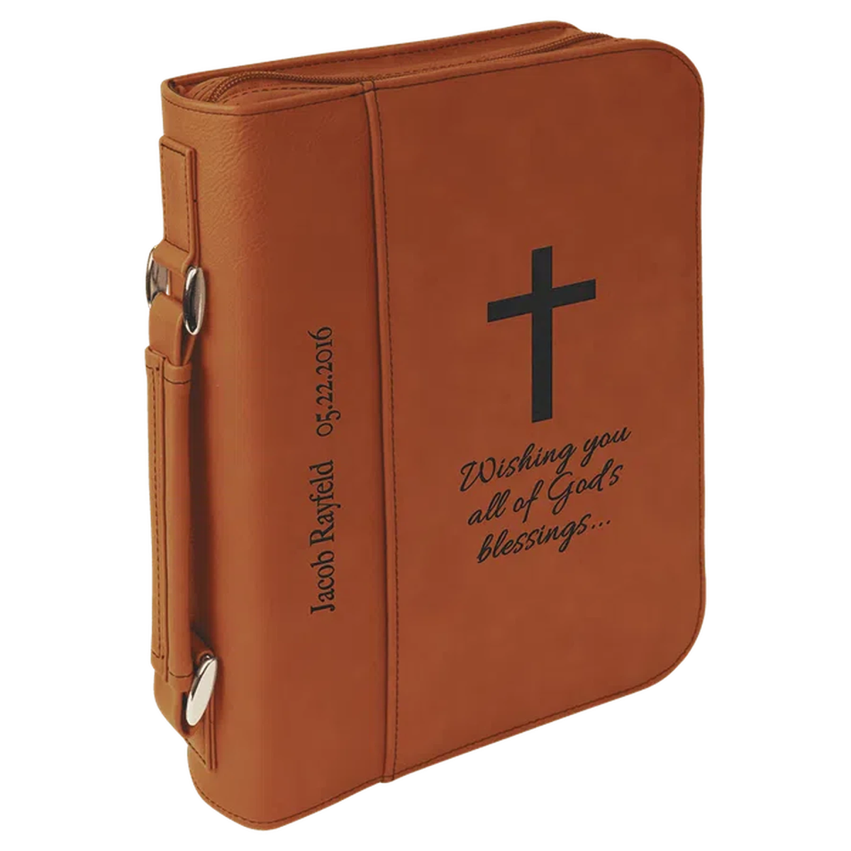 Personalized Leatherette Bible/Book Covers (Assorted Sizes/Colors) - LightForce Laser Engraving, LLC