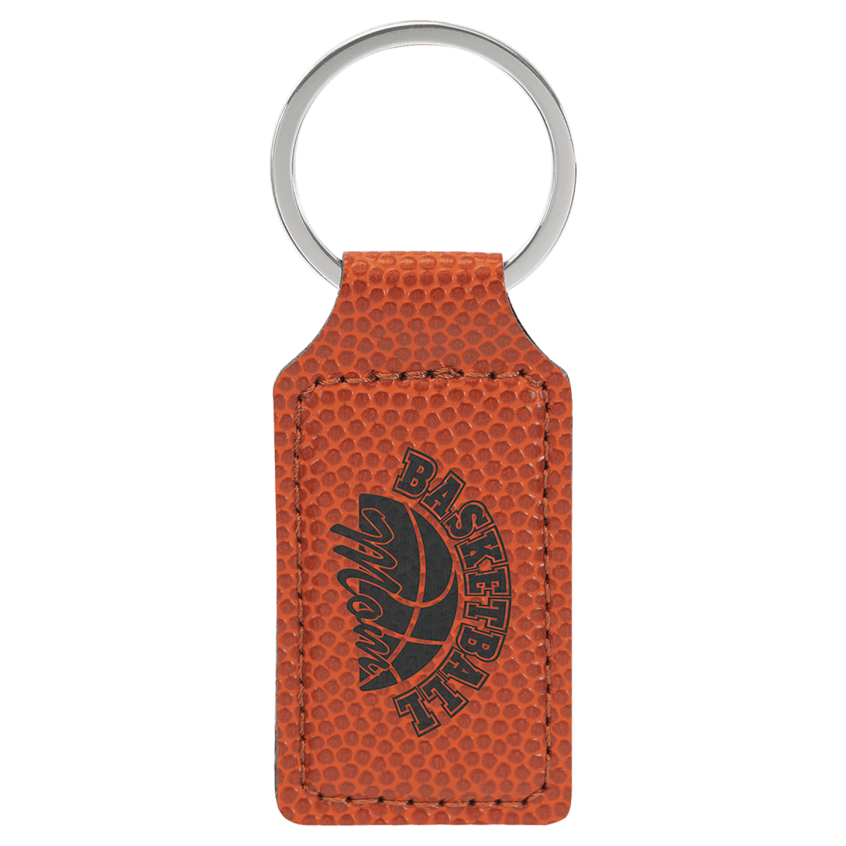 Personalized Leatherette Keychains - With Football & Basketball Styles - Basketball