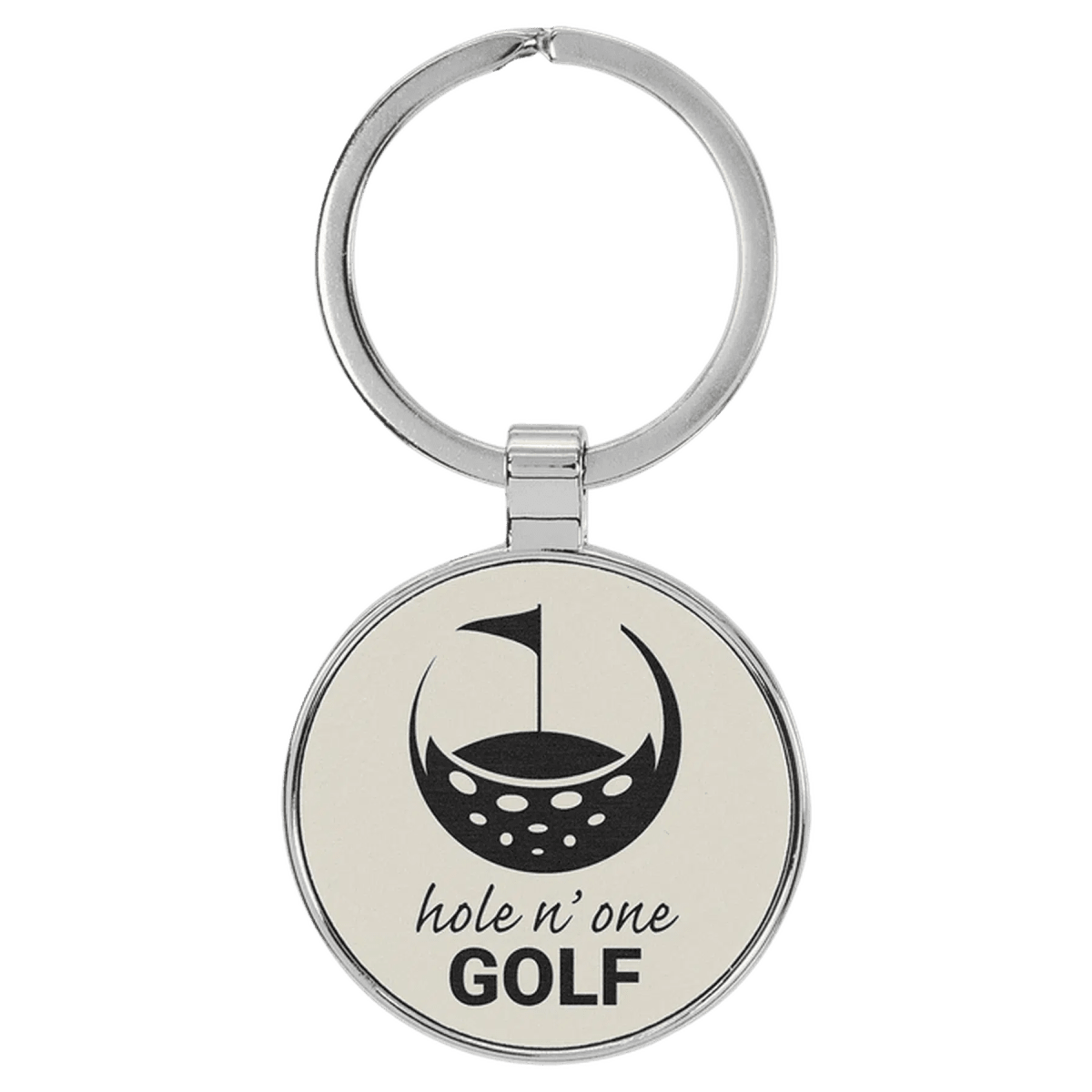Personalized Leatherette Keychains - With Football & Basketball Styles - White