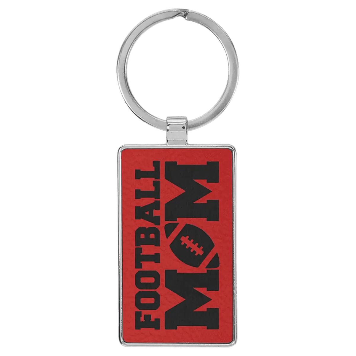 Personalized Leatherette Keychains - With Football & Basketball Styles - Red