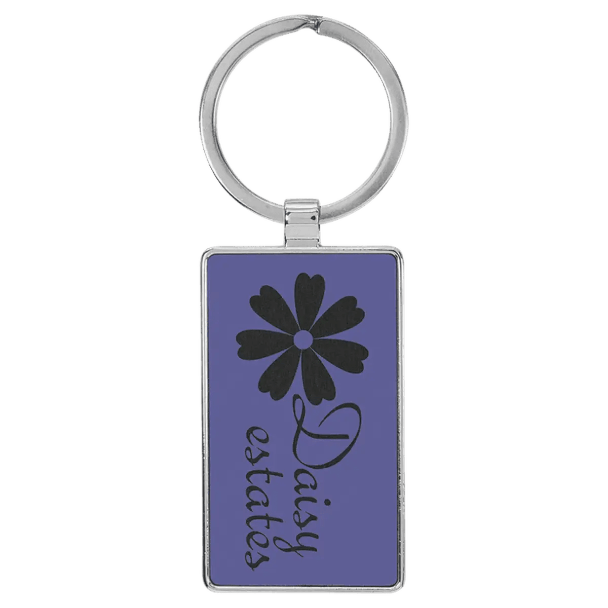 Personalized Leatherette Keychains - With Football & Basketball Styles - Purple
