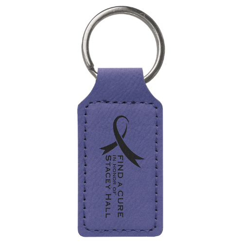 Personalized Leatherette Keychains - With Football & Basketball Styles - Purple