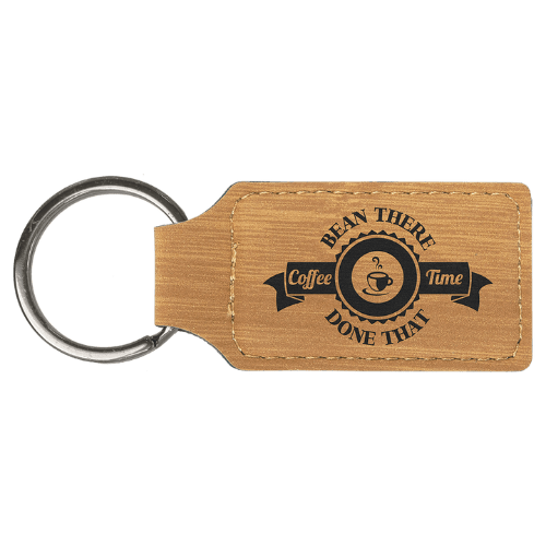 Personalized Leatherette Keychains - With Football & Basketball Styles - Bamboo