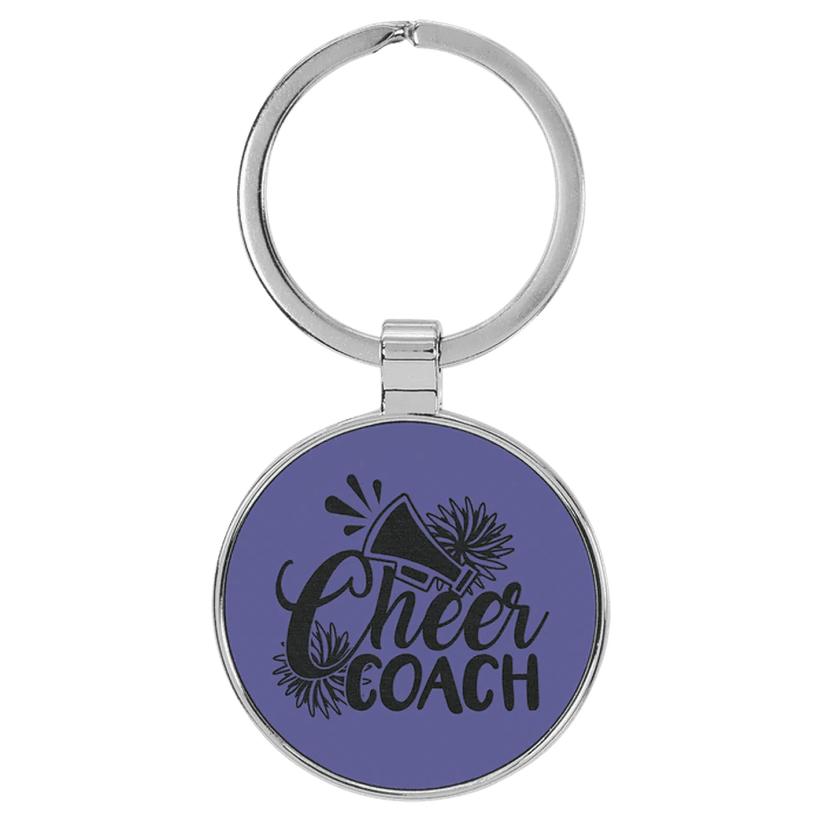Personalized Leatherette Keychains - With Football & Basketball Styles - Purple
