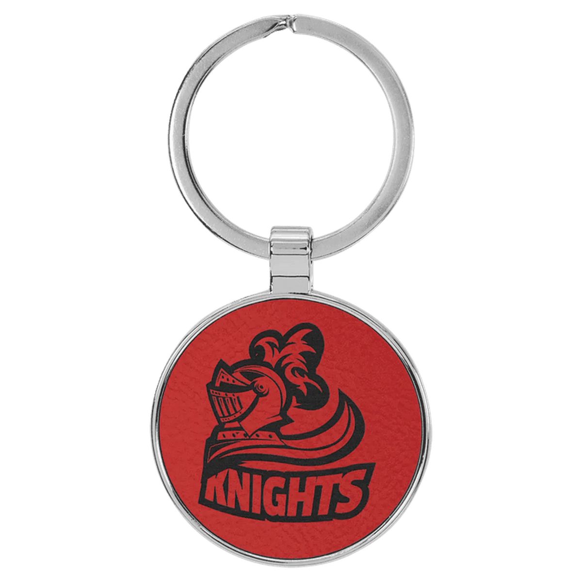 Personalized Leatherette Keychains - With Football & Basketball Styles - Red