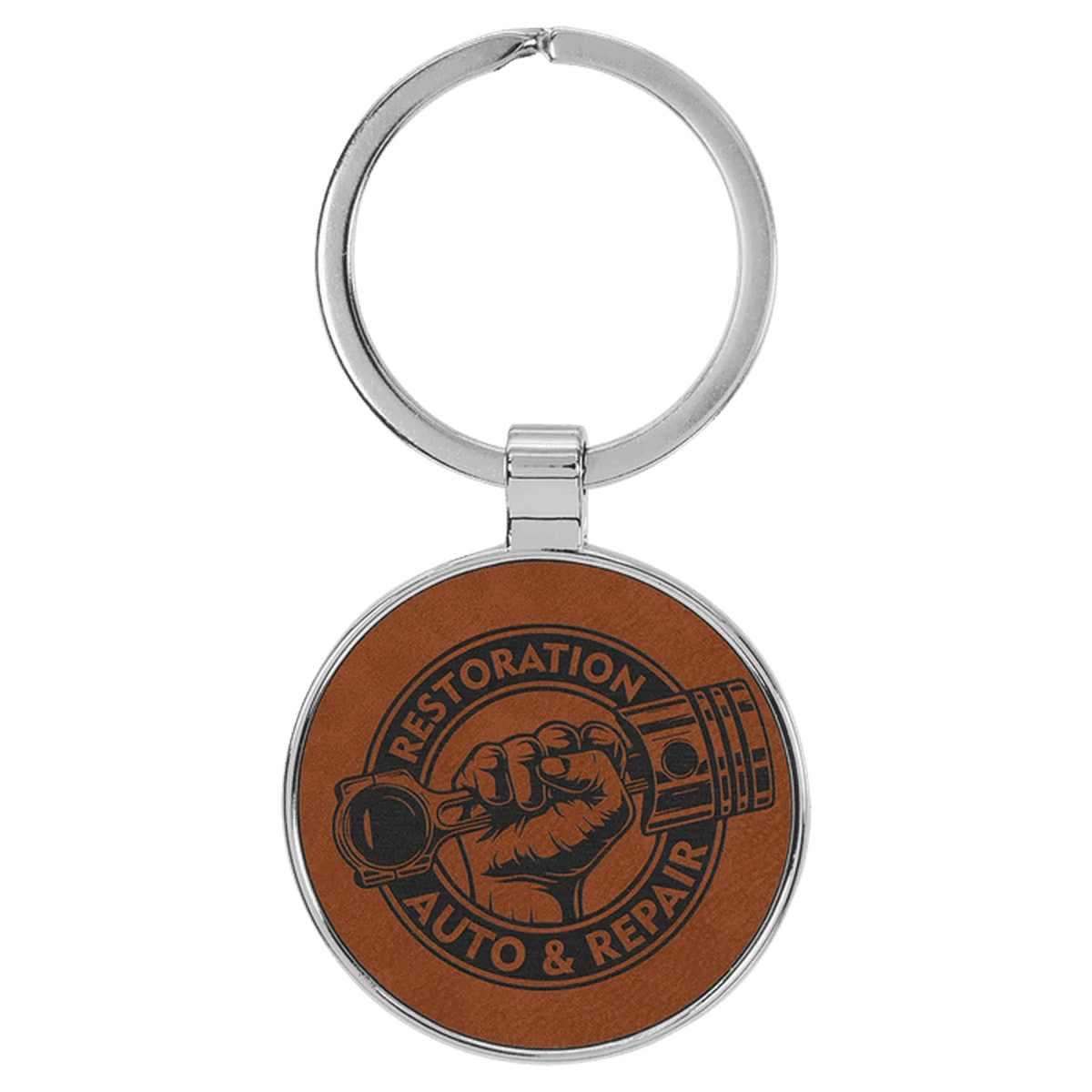 Personalized Leatherette Keychains - With Football & Basketball Styles - Rawhide