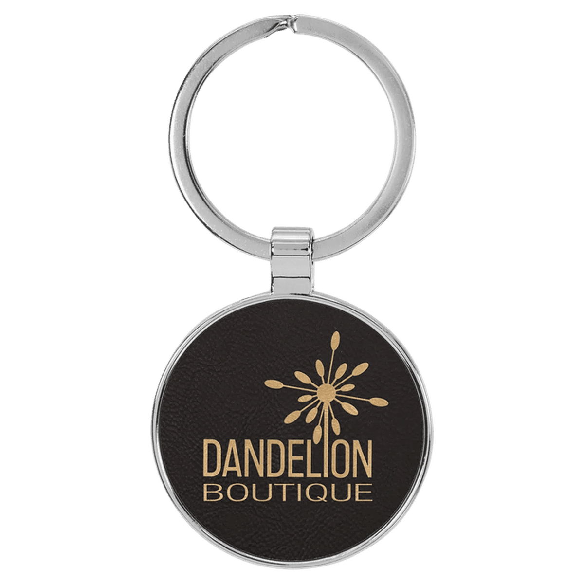 Personalized Leatherette Keychains - With Football & Basketball Styles - Black/Gold