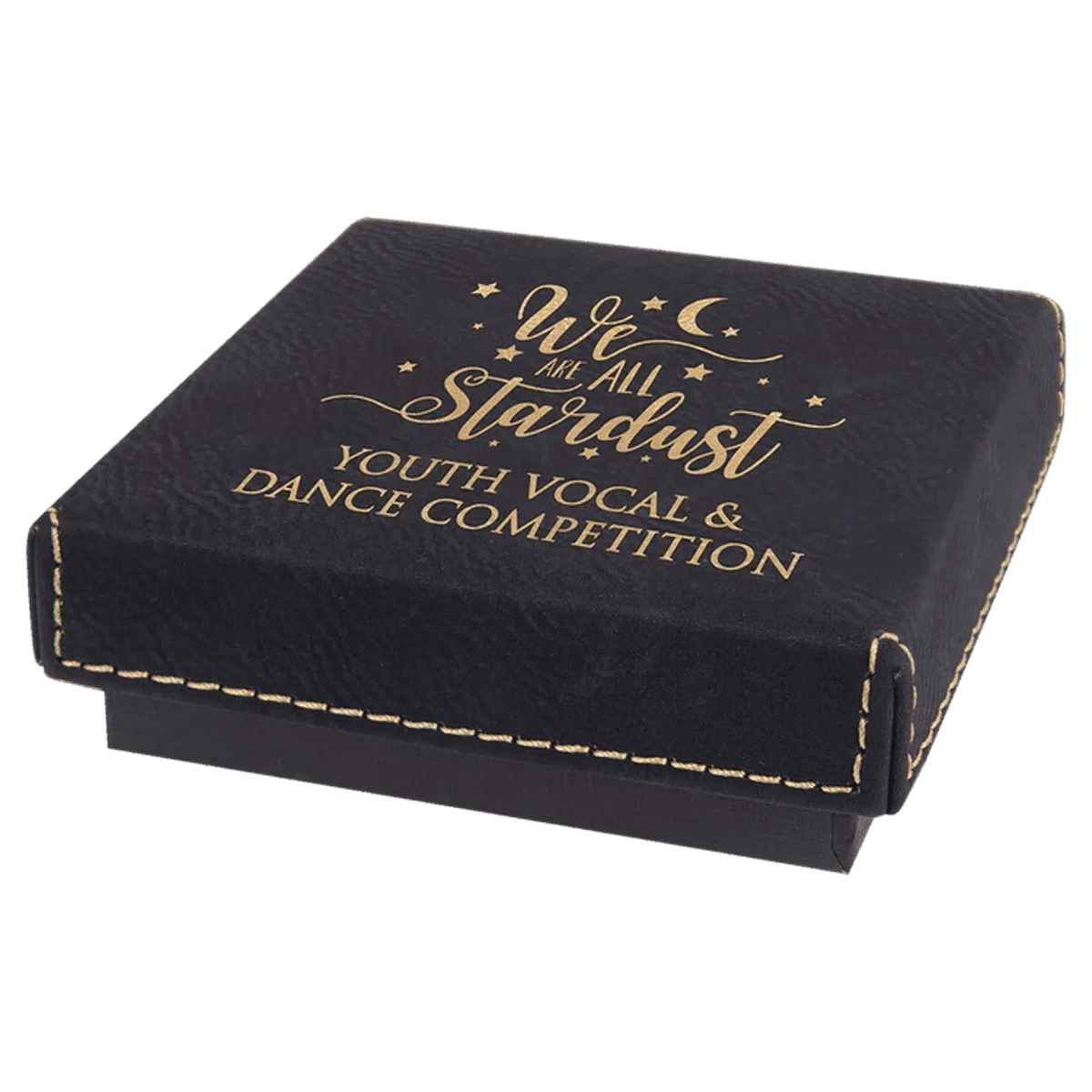 Personalized Leatherette Medal or Jewelry Box for Logos and Monograms - 3 1/2" x 3 1/2" x 1"