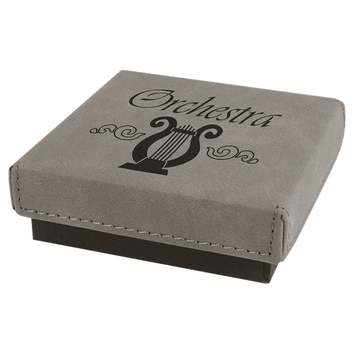 Personalized Leatherette Medal or Jewelry Box for Logos and Monograms - 3 1/2" x 3 1/2" x 1"