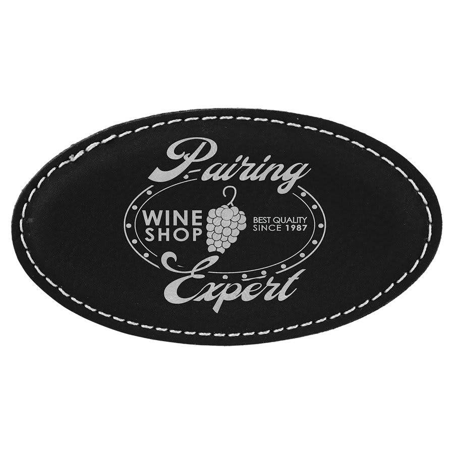 glass storage Oval with Frame / 3 1/2" x 1 1/2" / Black/Silver