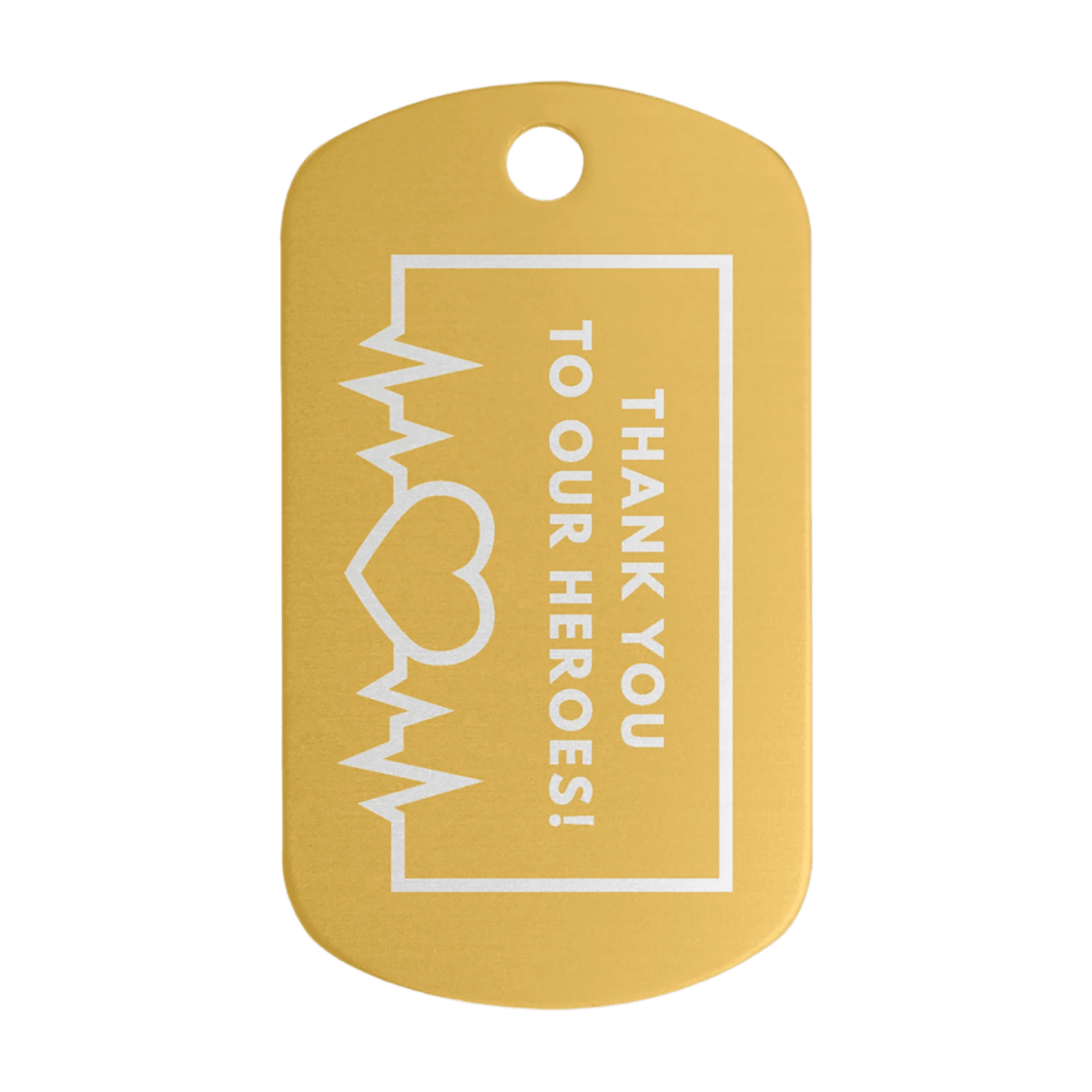 Personalized Metal Aluminum ID Dog Tags with Chain - Gold