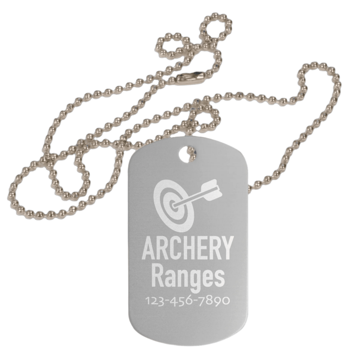 Personalized Metal Aluminum ID Dog Tags with Chain - Silver