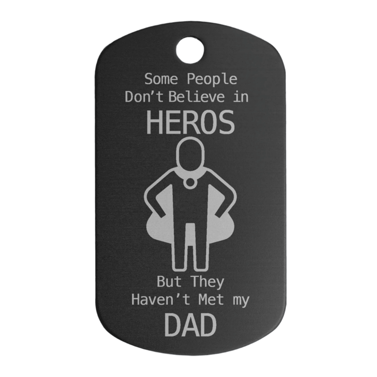 Personalized Metal Aluminum ID Dog Tags with Chain - Black