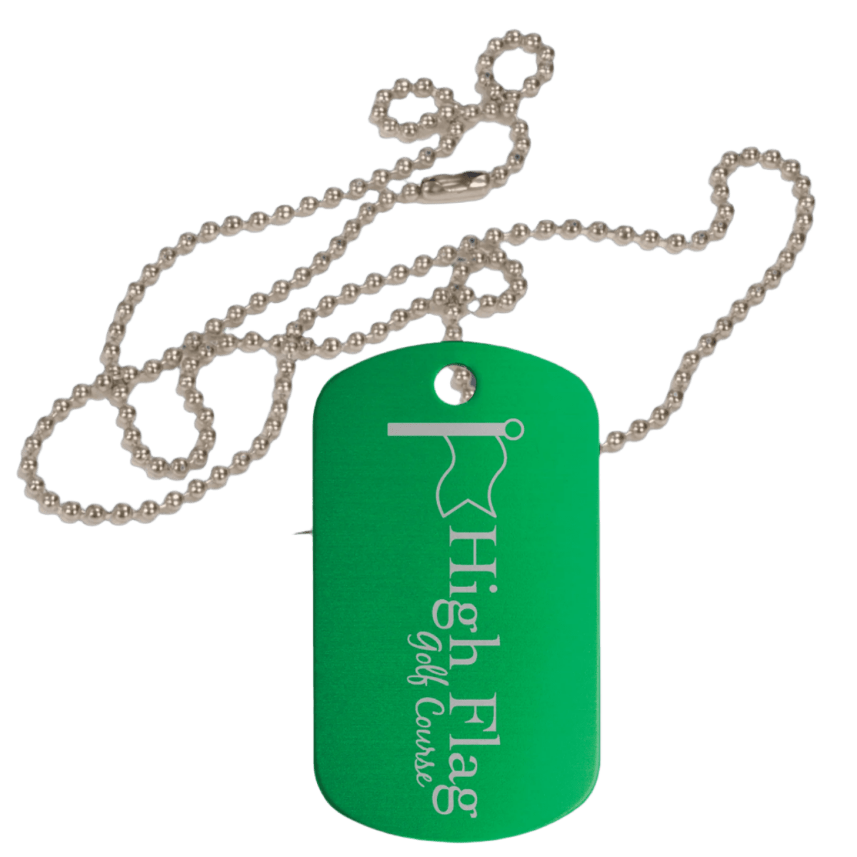Personalized Metal Aluminum ID Dog Tags with Chain - Green