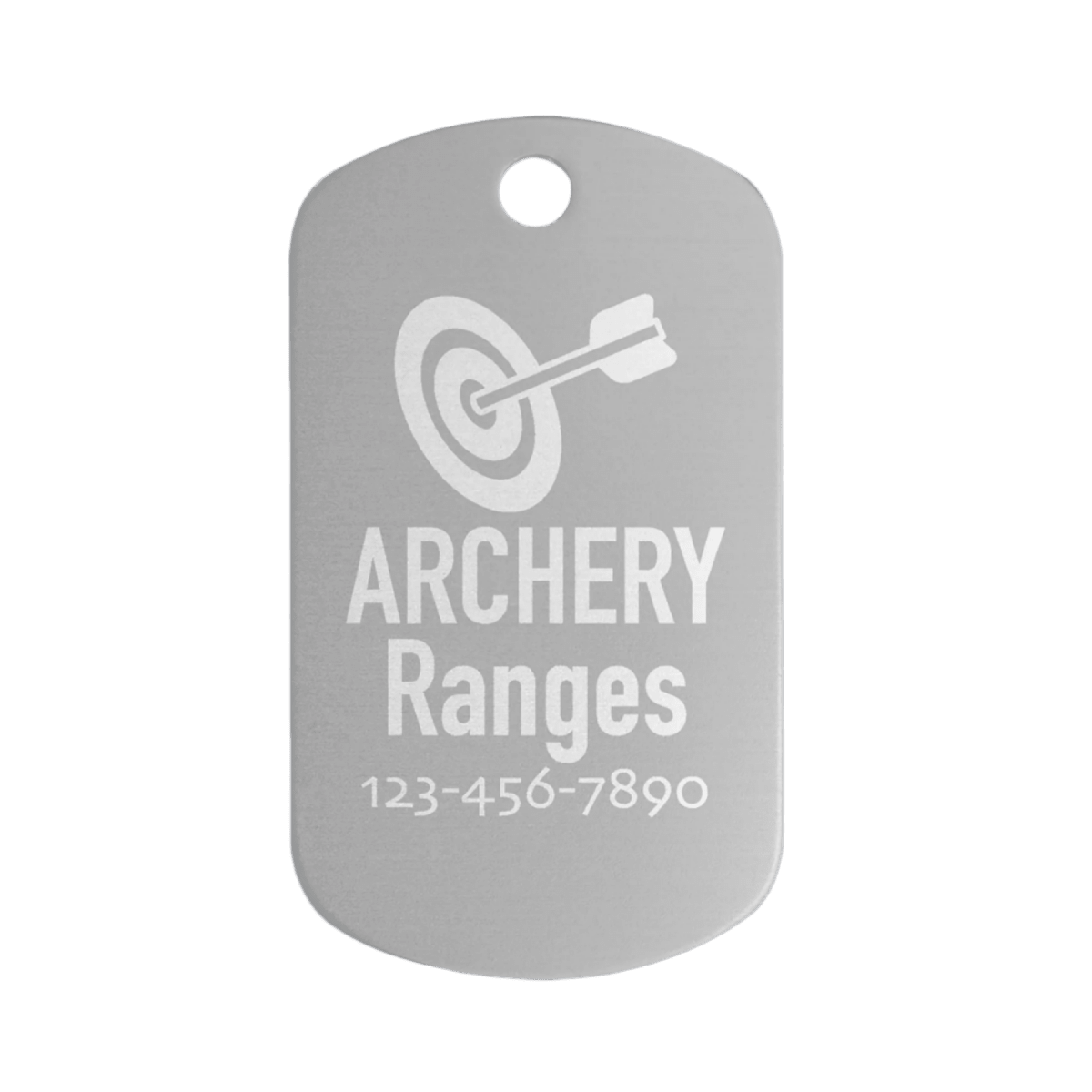 Personalized Metal Aluminum ID Dog Tags with Chain - Silver