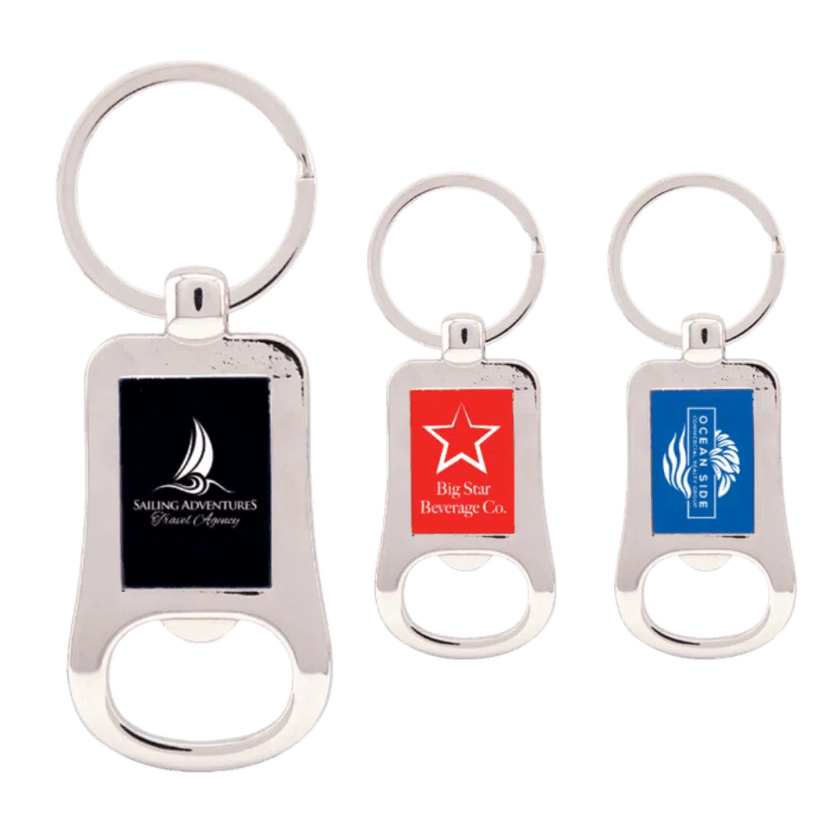 Personalized Metal Bottle Opener Keychains (Red, Black, Blue) - LightForce Laser Engraving, LLC