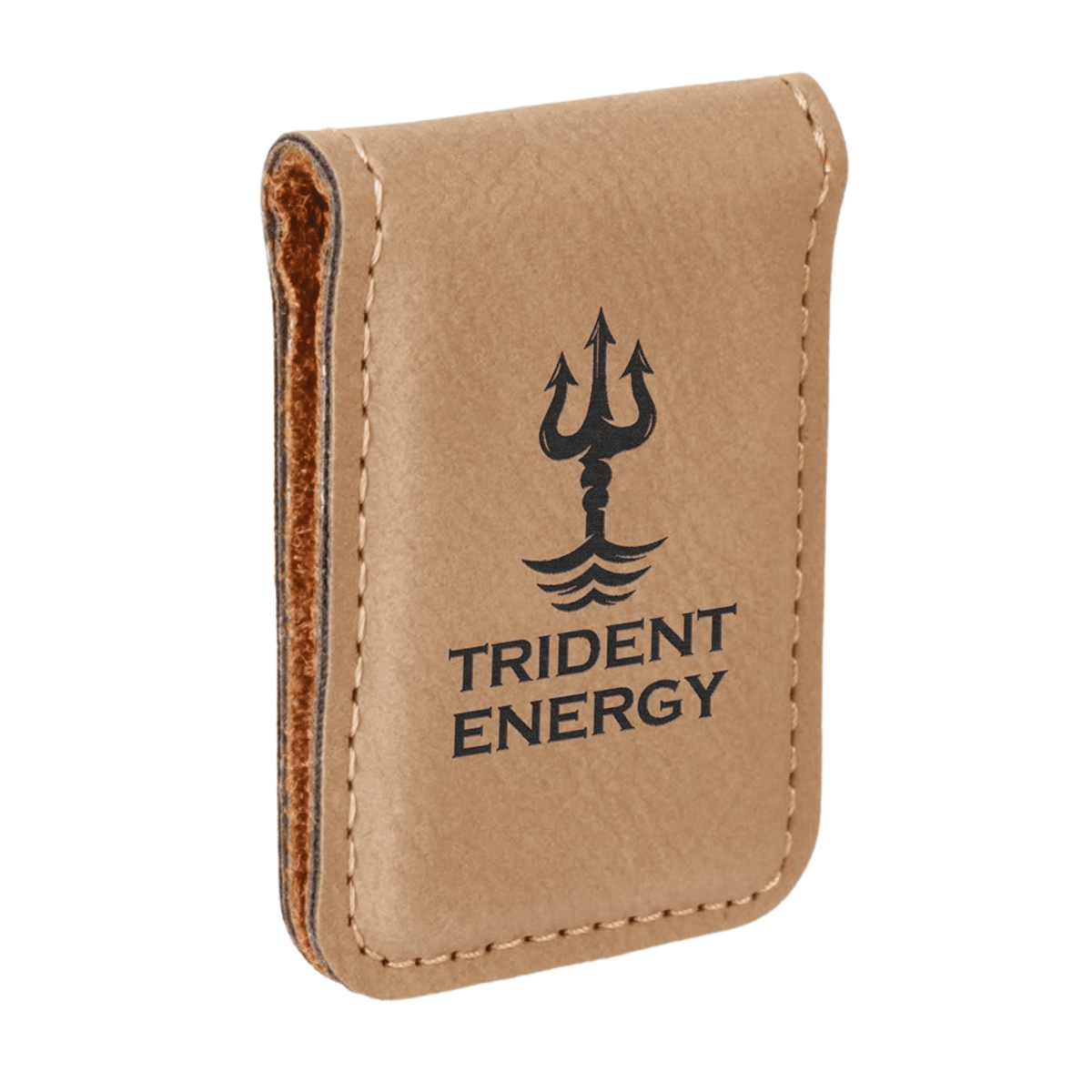 Personalized Money Clip wth Magnetic Closure - Light Brown