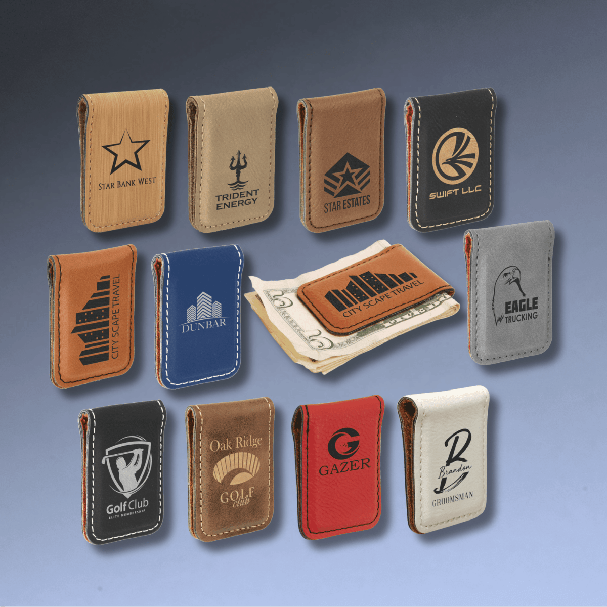 Personalized Money Clip wth Magnetic Closure - White