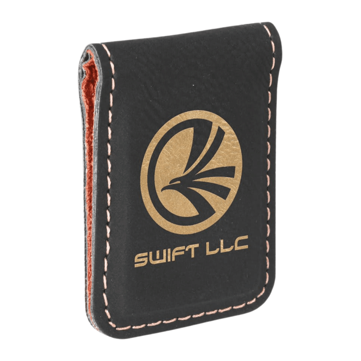 Personalized Money Clip wth Magnetic Closure - Black/Gold