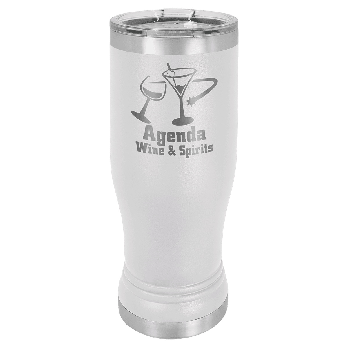 Personalized Pilsner Tumblers - Insulated Polar Camel Drinkware - White