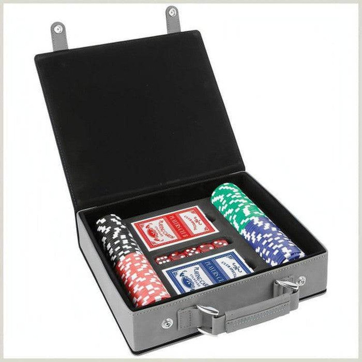 Personalized Poker Set in Leatherette Carry Case - 100 chips, 2 Card Decks - Basketball