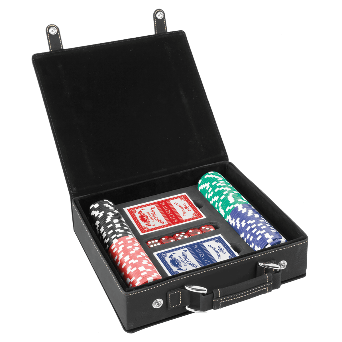 Personalized Poker Set in Leatherette Carry Case - 100 chips, 2 Card Decks - Basketball