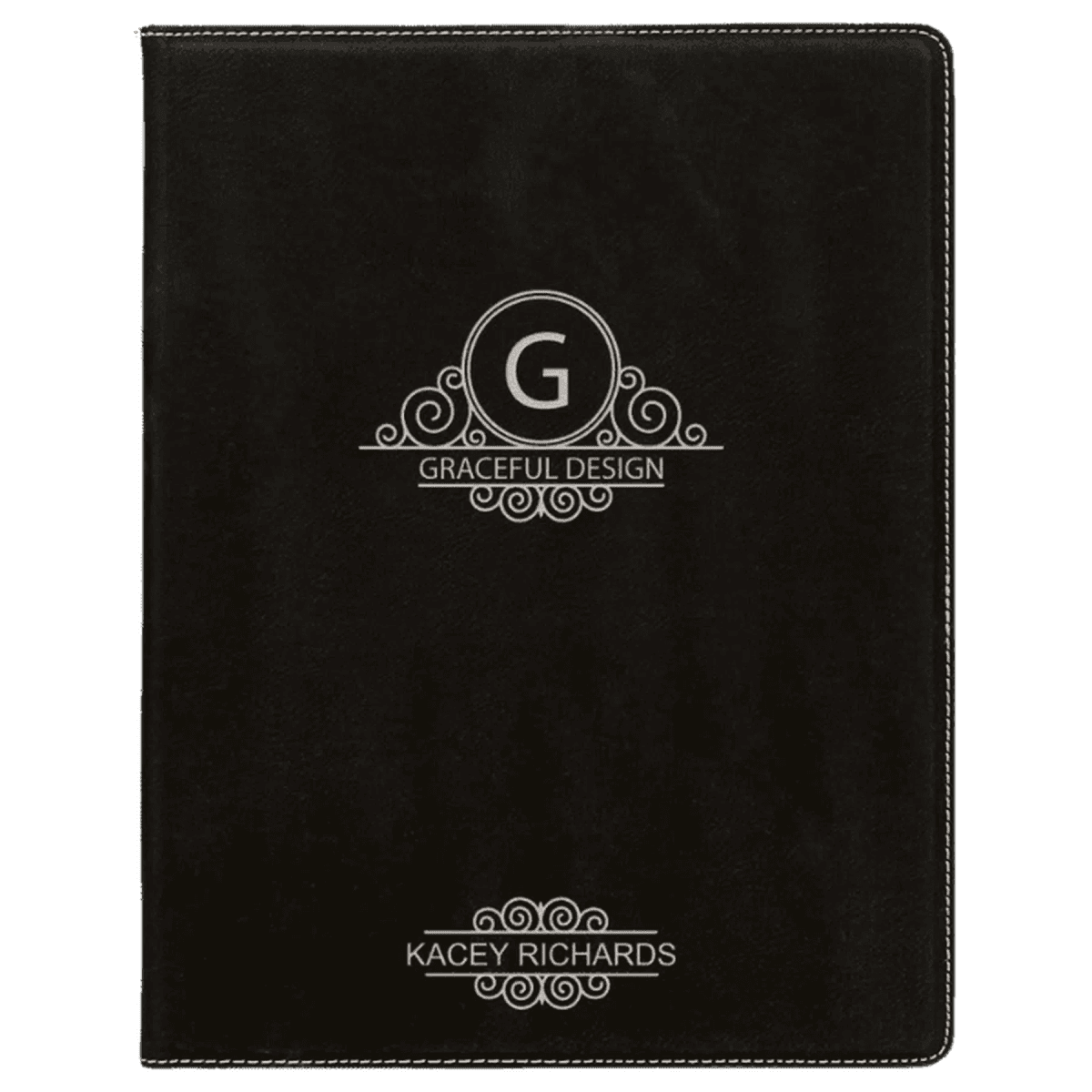 Personalized Portfolios with Zipper and Notepad - Rustic/Gold