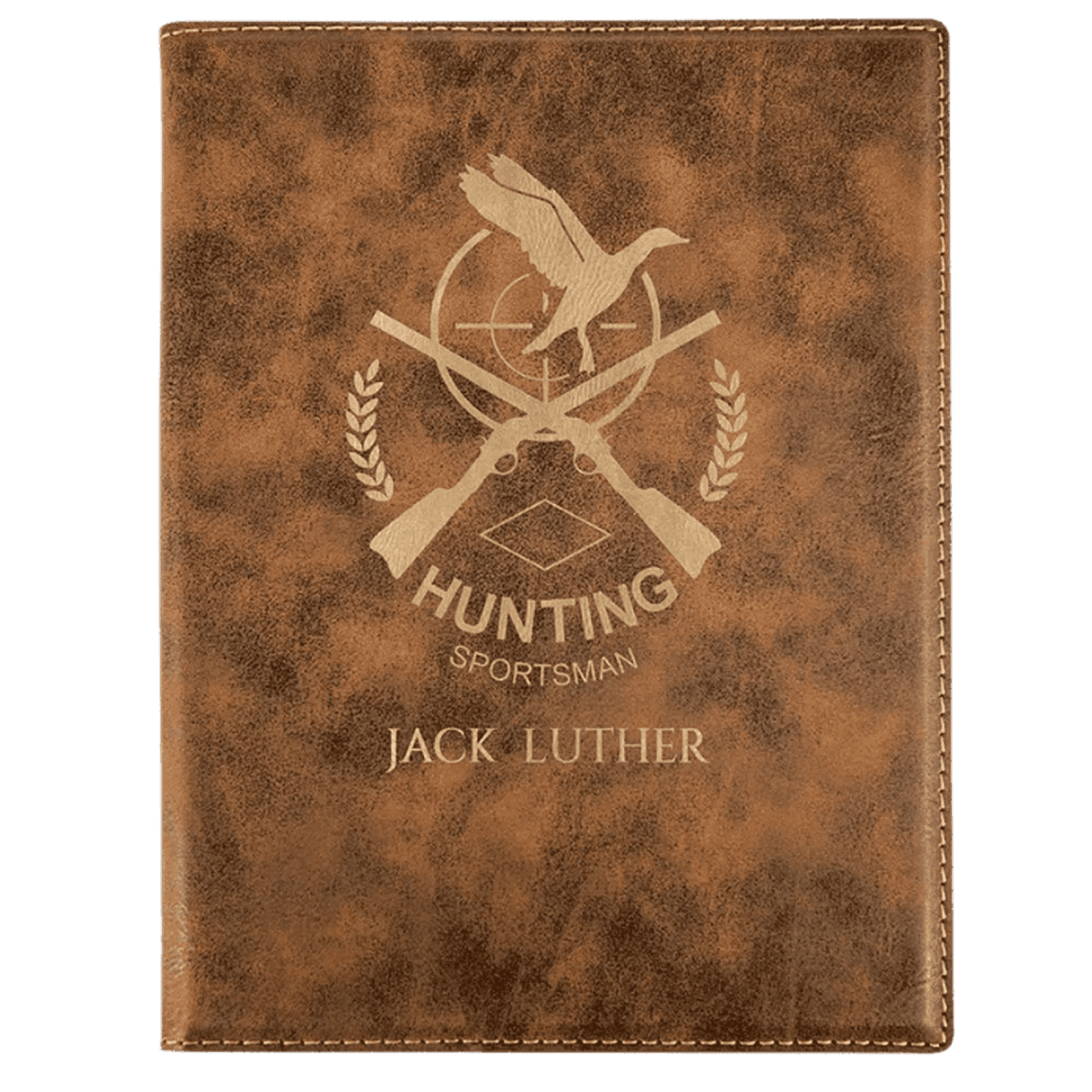 Personalized Portfolios with Zipper and Notepad - Rustic/Gold