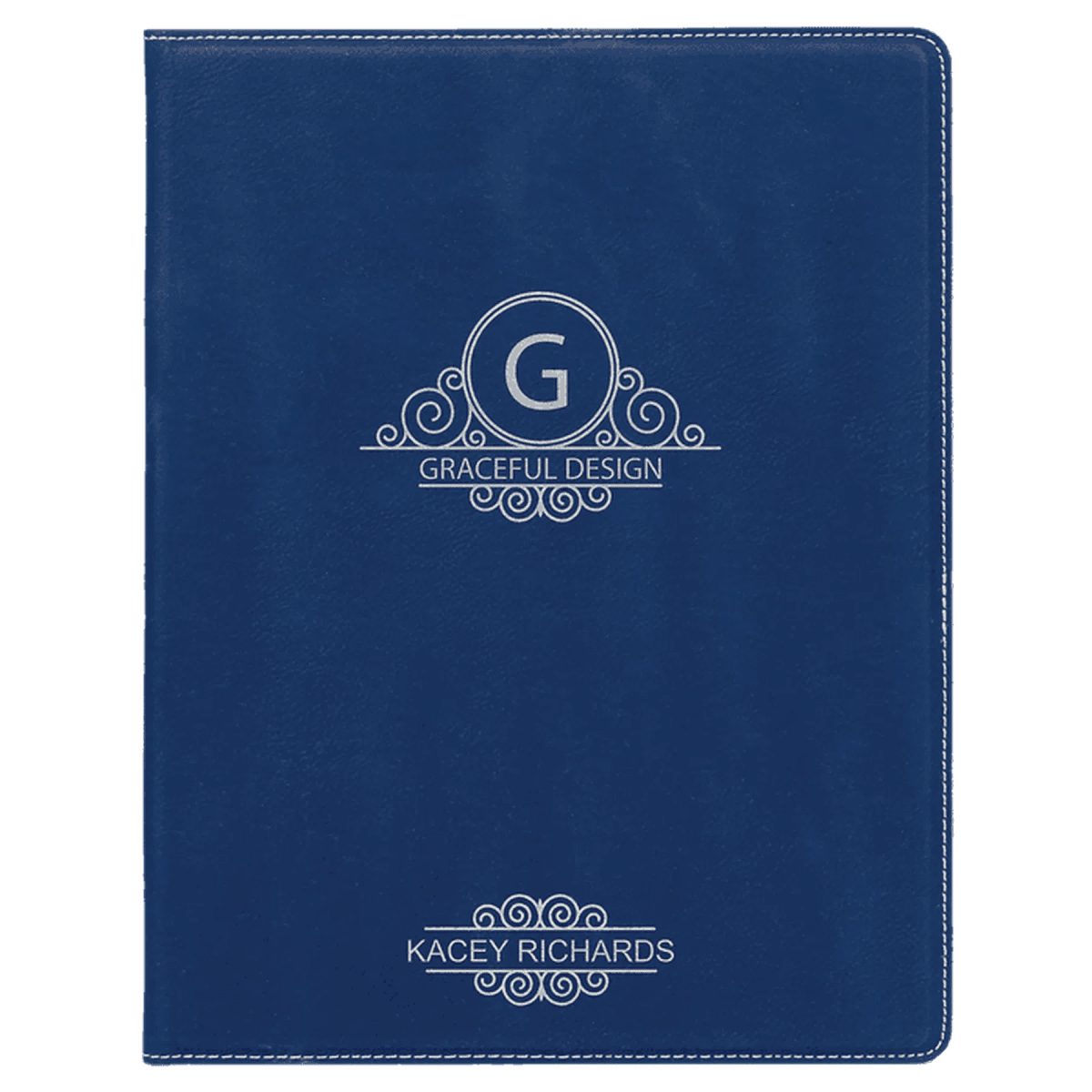 Personalized Portfolios with Zipper and Notepad - Blue/Silver