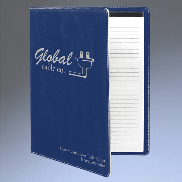 Personalized Portfolio with Notepad and Zipper Closure