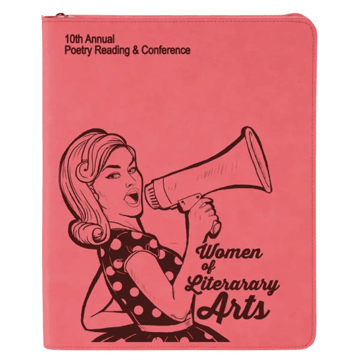 Personalized Portfolios with Zipper and Notepad - Pink