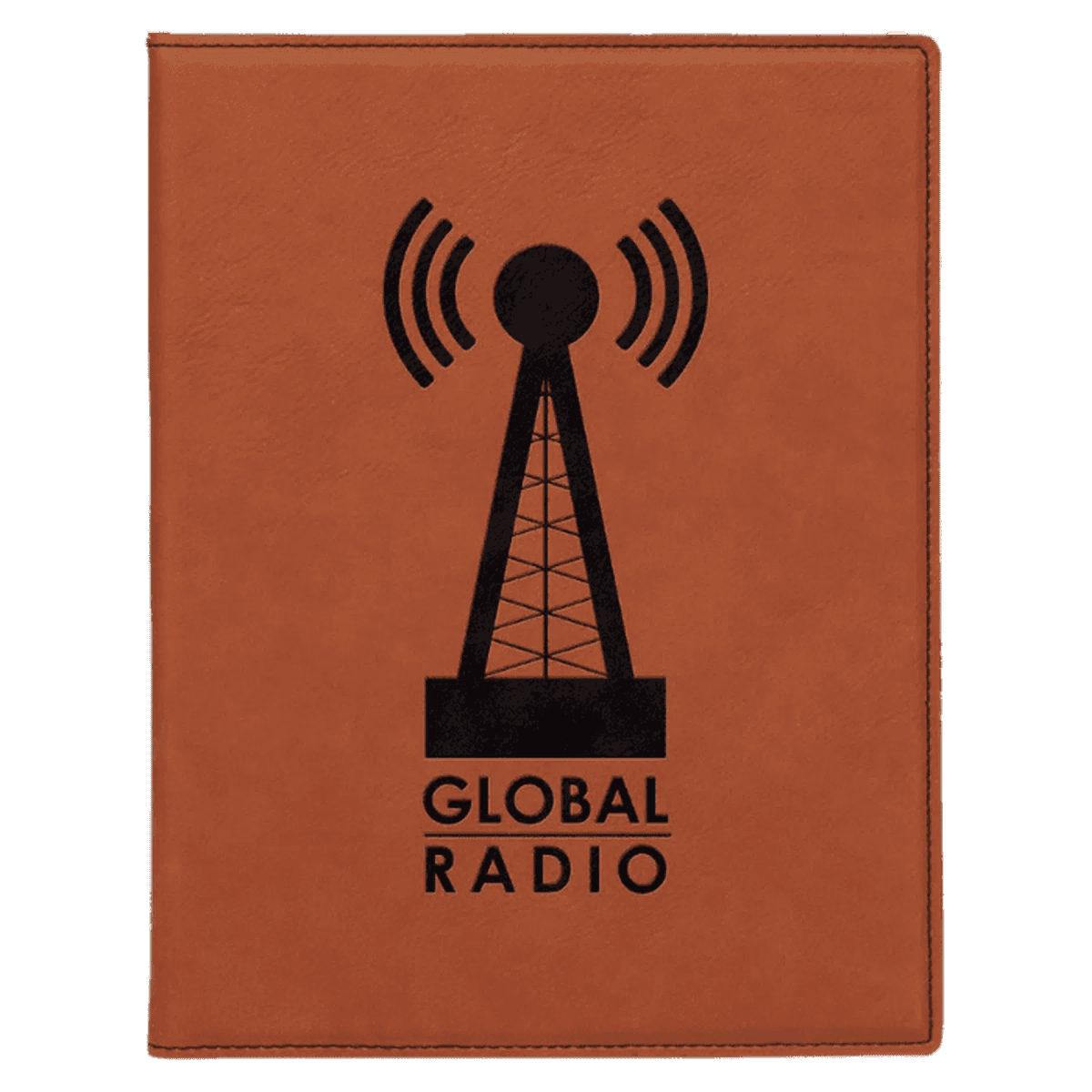 Personalized Portfolios with Zipper and Notepad - Rustic/Gold