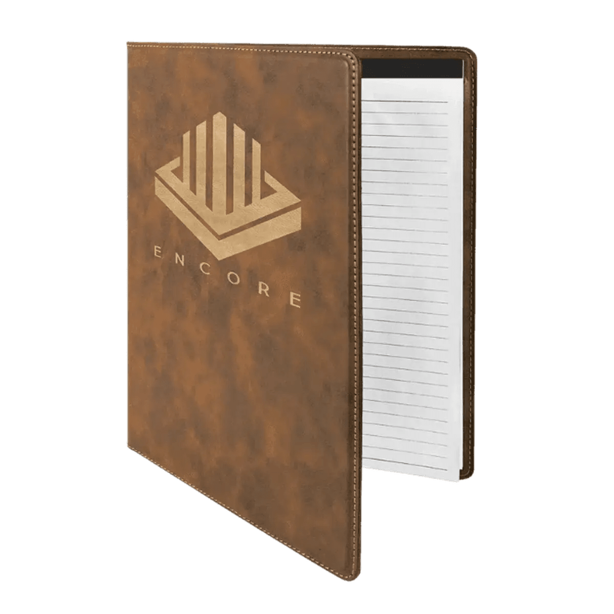 Personalized Portfolios with Zipper and Notepad - Rustic/Gold