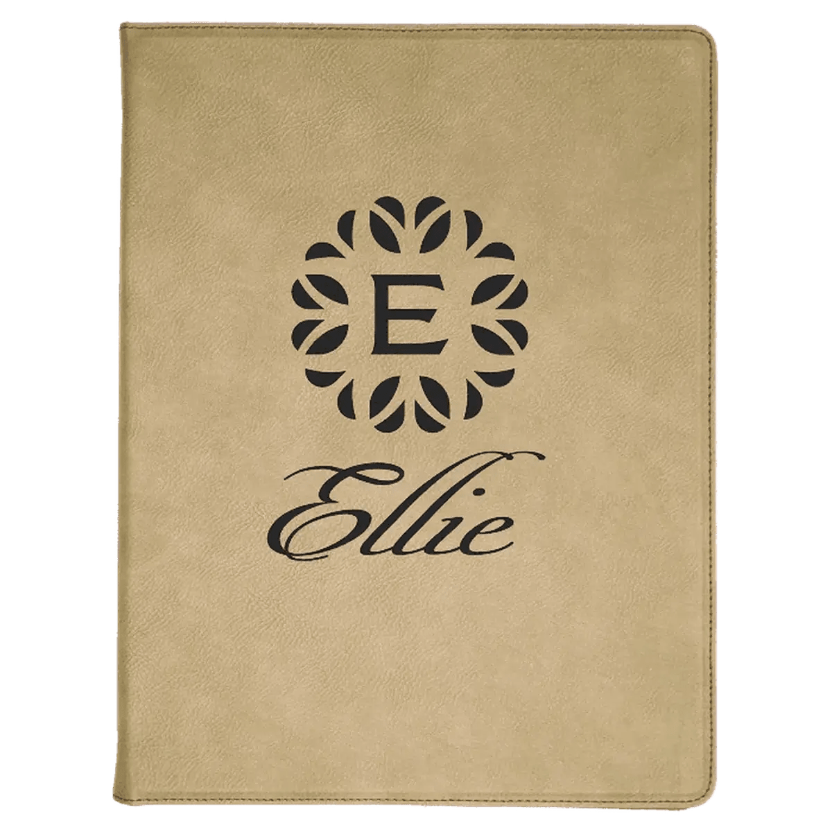 Personalized Portfolios with Zipper and Notepad - Light Brown