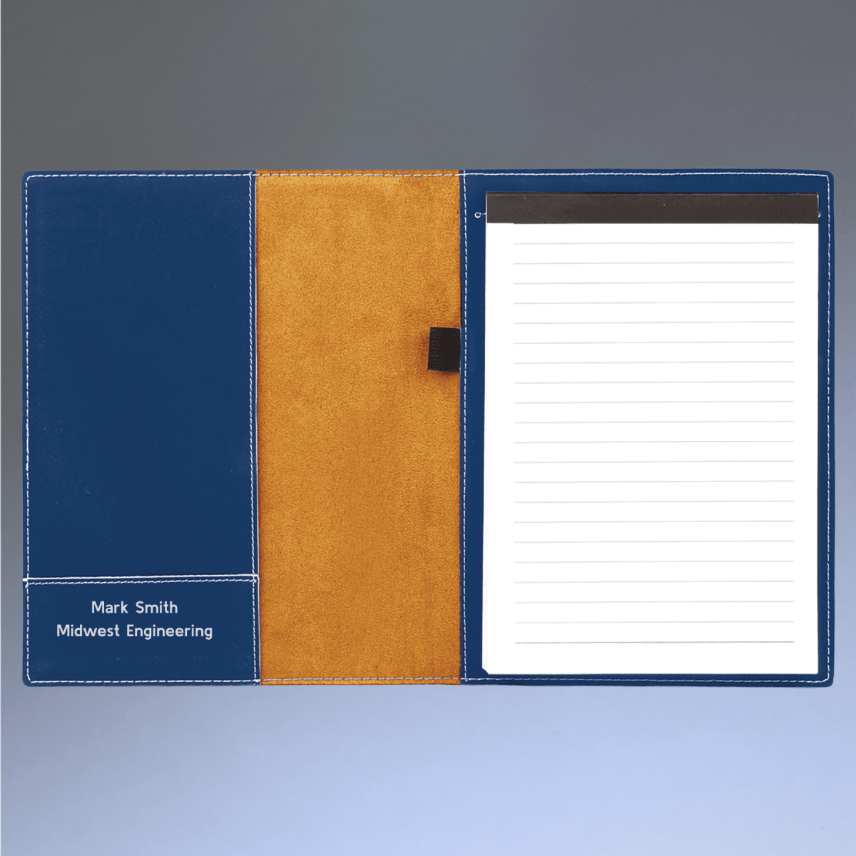 Personalized Portfolios with Zipper and Notepad - Blue/Black