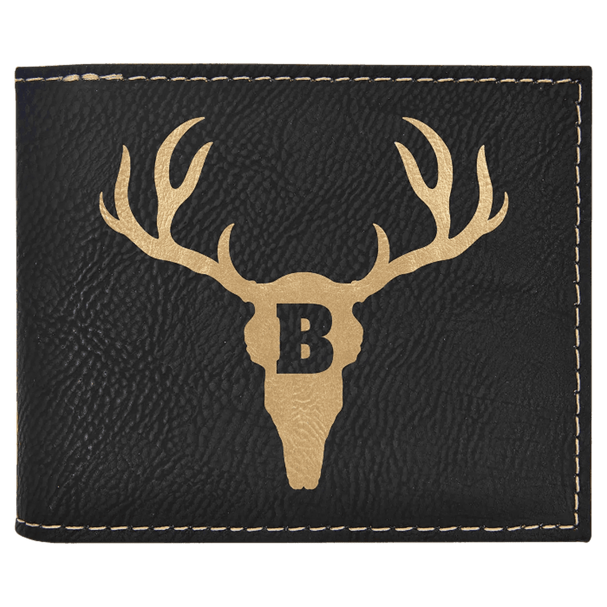 Personalized RFID Bifold Wallet with Flip ID - Black/Gold