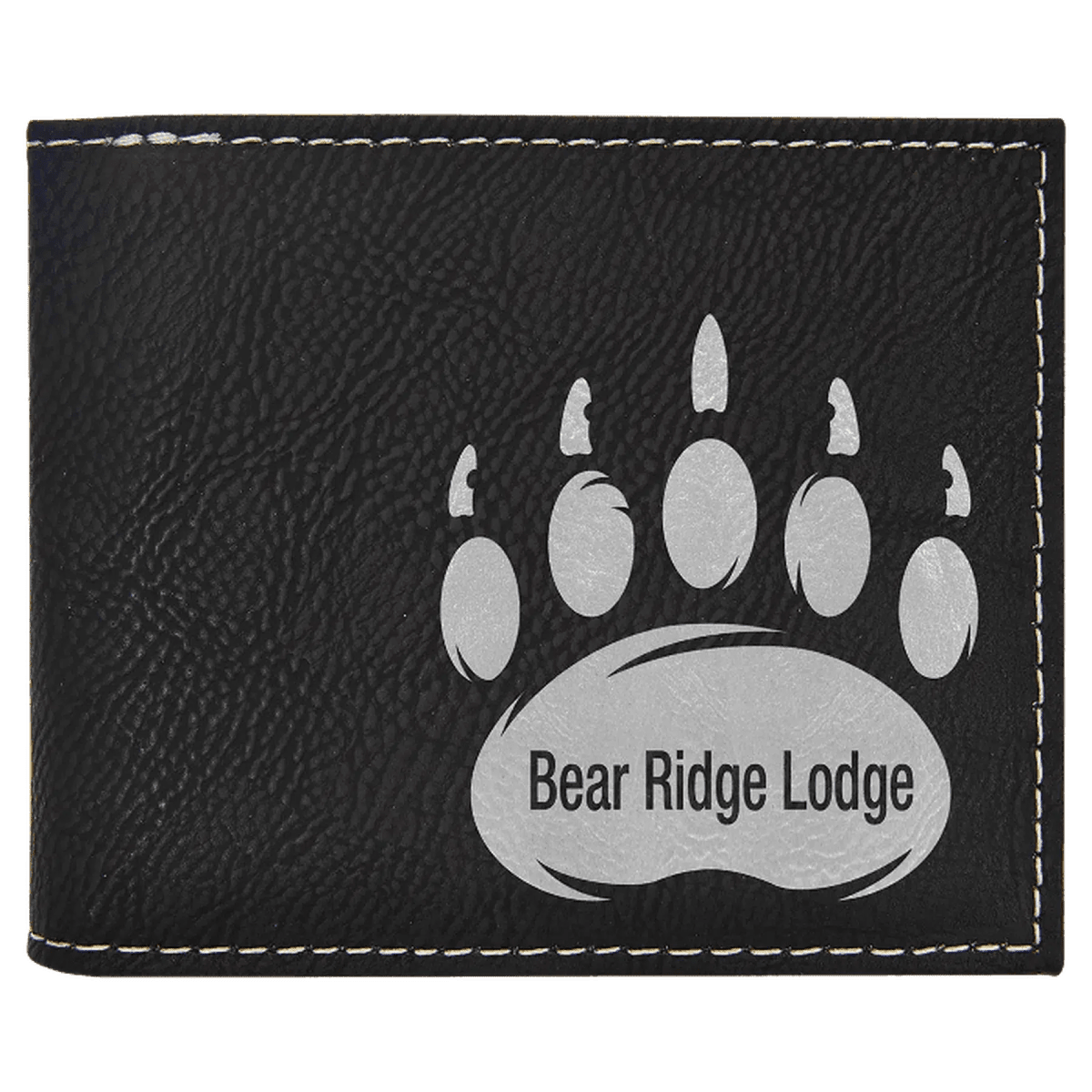 Personalized RFID Bifold Wallet with Flip ID - Black/Silver