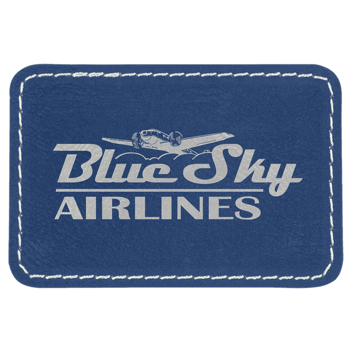 Personalized Self - Adhesive Patches - Heat Transfer - Blue/Silver