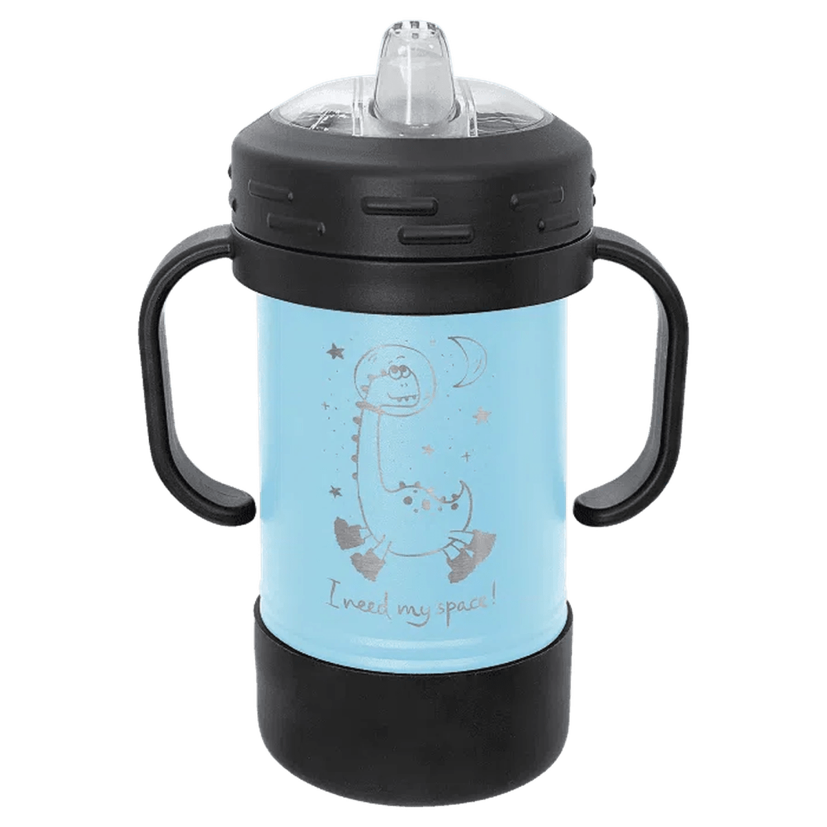 Personalized Sippy Cup - 10 oz. Custom Engraved and Spill Proof - Light Blue