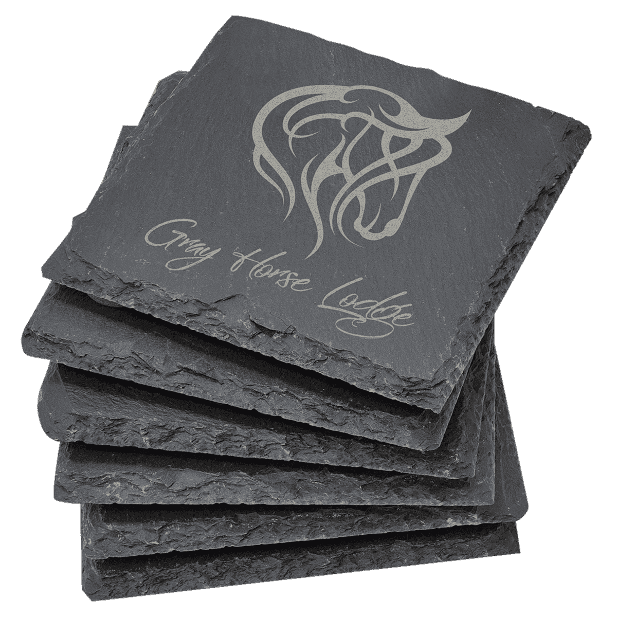 Personalized Slate Coasters and Trivets with Custom Engraving - Coaster - Set of Six